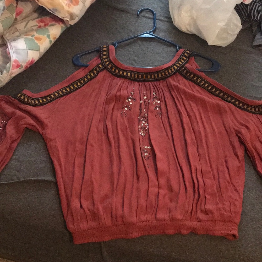 Free people detailed top
